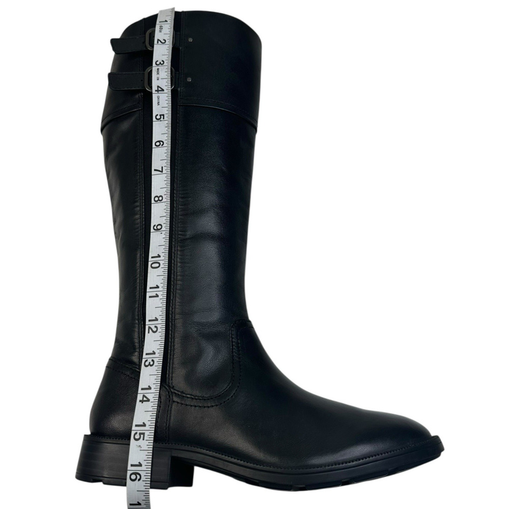 Clarks Adalynn Hope Black Leather Tall Riding Boots Womens 7M Side Zip $140 - Picture 7 of 10